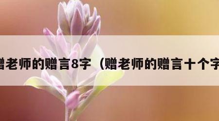 赠老师的赠言8字（赠老师的赠言十个字）