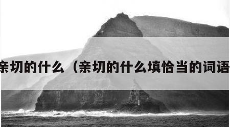 亲切的什么（亲切的什么填恰当的词语）