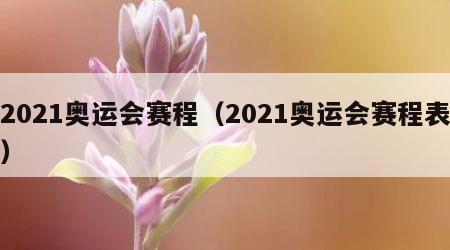 2021奥运会赛程（2021奥运会赛程表）