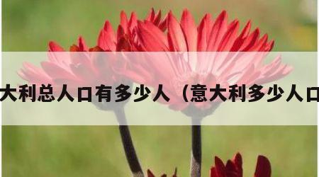 意大利总人口有多少人（意大利多少人口?）