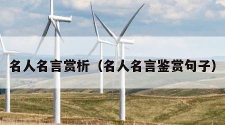 名人名言赏析（名人名言鉴赏句子）