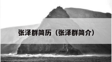 张泽群简历（张泽群简介）