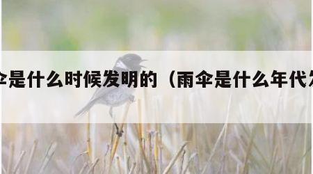 雨伞是什么时候发明的（雨伞是什么年代发明的）