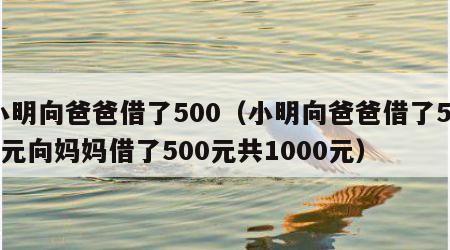 小明向爸爸借了500（小明向爸爸借了500元向妈妈借了500元共1000元）