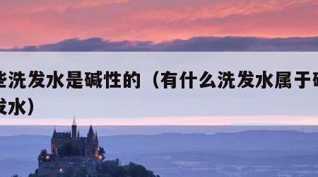 哪些洗发水是碱性的（有什么洗发水属于碱性洗发水）