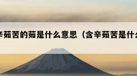 含辛茹苦的茹是什么意思（含辛茹苦是什么词）