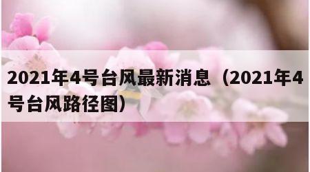 2021年4号台风最新消息（2021年4号台风路径图）