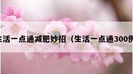 生活一点通减肥妙招（生活一点通300例）
