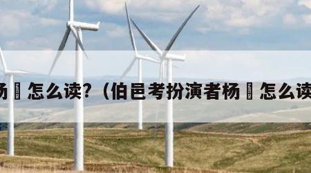 杨玏怎么读?（伯邑考扮演者杨玏怎么读）
