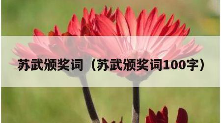 苏武颁奖词（苏武颁奖词100字）