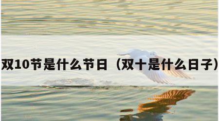 双10节是什么节日（双十是什么日子）