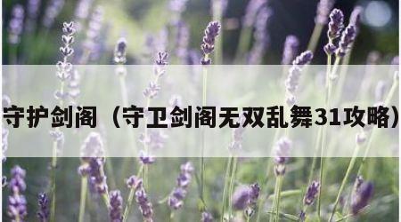 守护剑阁（守卫剑阁无双乱舞31攻略）
