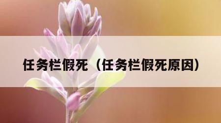 任务栏假死（任务栏假死原因）