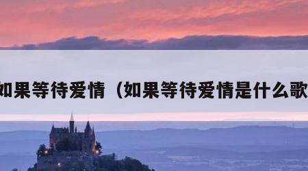 如果等待爱情（如果等待爱情是什么歌）