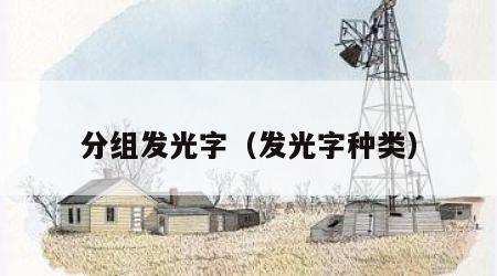 分组发光字（发光字种类）