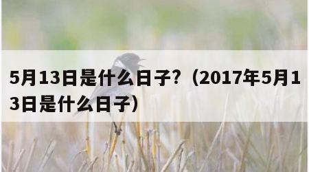 5月13日是什么日子?（2017年5月13日是什么日子）