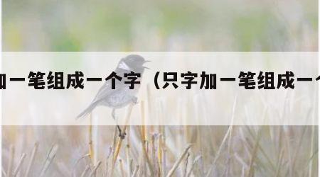 百加一笔组成一个字（只字加一笔组成一个字）