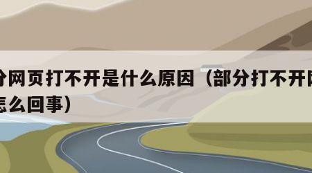部分网页打不开是什么原因（部分打不开网页是怎么回事）