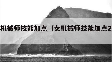 女机械师技能加点（女机械师技能加点2021）