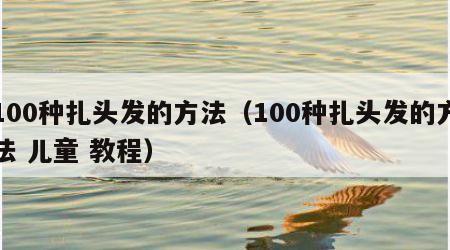 100种扎头发的方法（100种扎头发的方法 儿童 教程）