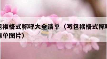 写包袱格式称呼大全清单（写包袱格式称呼大全清单图片）