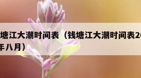 钱塘江大潮时间表（钱塘江大潮时间表2023年八月）
