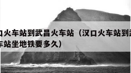 汉口火车站到武昌火车站（汉口火车站到武昌火车站坐地铁要多久）
