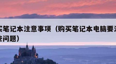 购买笔记本注意事项（购买笔记本电脑要注意哪些问题）