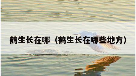 鹤生长在哪（鹤生长在哪些地方）