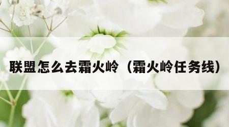 联盟怎么去霜火岭（霜火岭任务线）