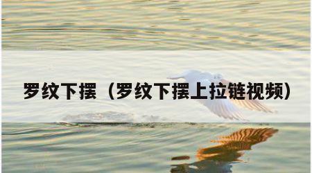 罗纹下摆（罗纹下摆上拉链视频）