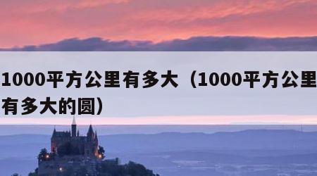 1000平方公里有多大（1000平方公里有多大的圆）