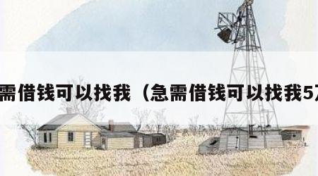 急需借钱可以找我（急需借钱可以找我5万）