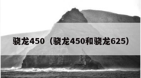 骁龙450（骁龙450和骁龙625）
