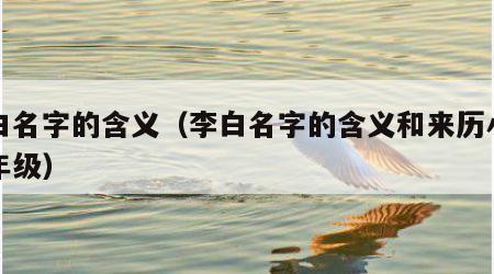 李白名字的含义（李白名字的含义和来历小学三年级）