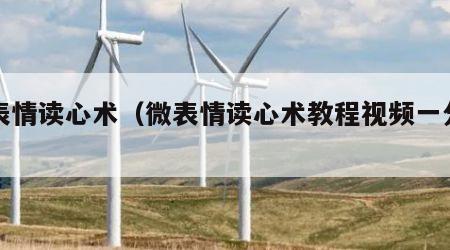 微表情读心术（微表情读心术教程视频一分钟）