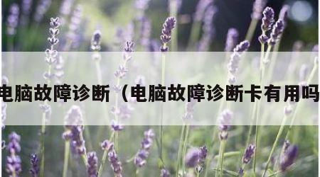 电脑故障诊断（电脑故障诊断卡有用吗）