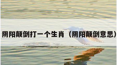 阴阳颠倒打一个生肖（阴阳颠倒意思）