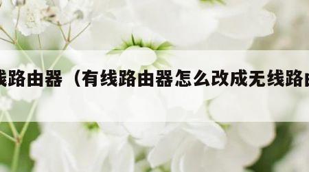有线路由器（有线路由器怎么改成无线路由器）