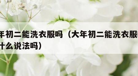 大年初二能洗衣服吗（大年初二能洗衣服吗?有什么说法吗）
