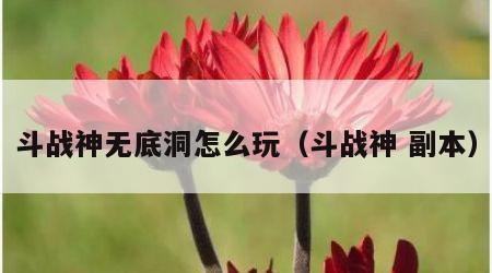 斗战神无底洞怎么玩（斗战神 副本）