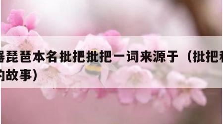 乐器琵琶本名批把批把一词来源于（批把和琵琶的故事）