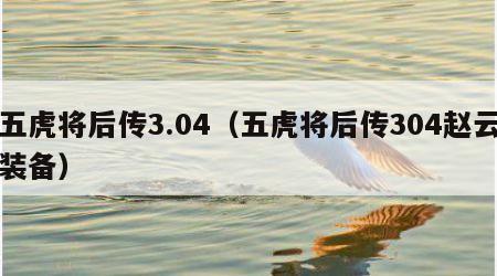 五虎将后传3.04（五虎将后传304赵云装备）