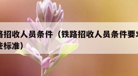 铁路招收人员条件（铁路招收人员条件要求有哪些标准）