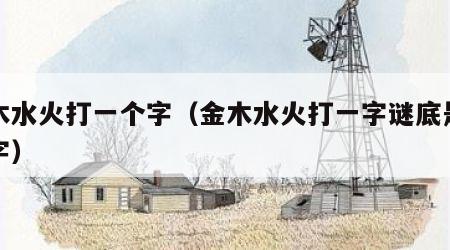 金木水火打一个字（金木水火打一字谜底是什么字）
