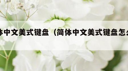 简体中文美式键盘（简体中文美式键盘怎么删除）
