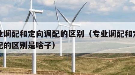 专业调配和定向调配的区别（专业调配和定向调配的区别是啥子）
