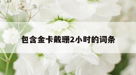 包含金卡戴珊2小时的词条