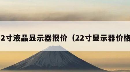 22寸液晶显示器报价（22寸显示器价格）