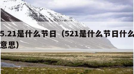 5.21是什么节日（521是什么节日什么意思）